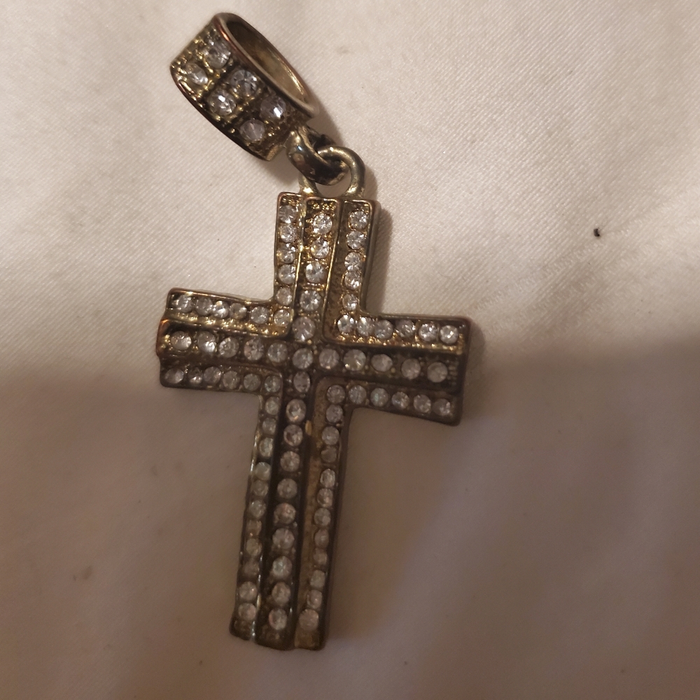 Gold cross charm (not real gold)
